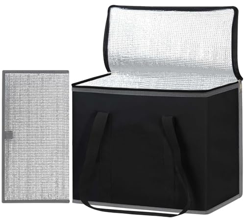 DSDCDJ Kühltasche Groß Einkaufstasche mit festem Boden, Faltbar Thermotasche auslaufsicher & wasserdicht, Isoliertasche Picknicktasche Gefriertasche für Einkauf Picknick Camping Strand BBQ Reisen