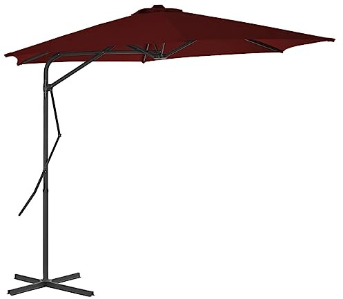 Solivagant Parasol de Jardin avec mât en Acier Rouge Bordeaux 300x230 cm,(11.45 KG)