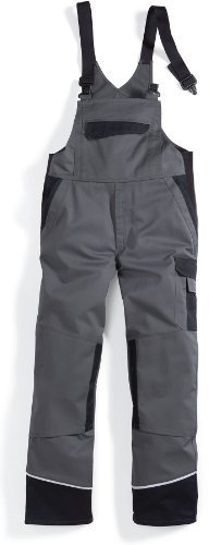 BP 1608-559-53-56n Latzhose, Stretch-Hosenträger mit Clipbefestigungen, 245,00 g/m² Stoffmischung, dunkelgrau/schwarz, 56n