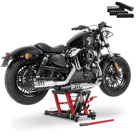 Motorrad-Hebebühne Hydraulisch Sicherung 4 Distanzstöcke Rot Kompatibel mit Triumph Bonneville/SE/ T100/ T120, Speedmaster
