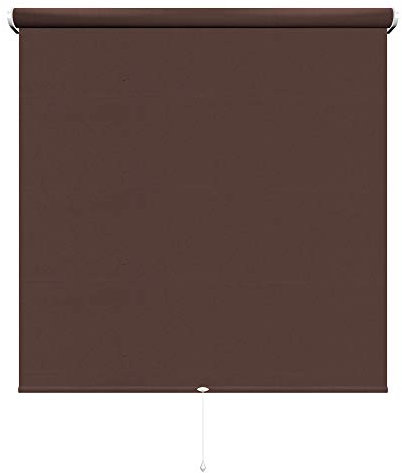 Rollo Springrollo Mittelzugrollo 14 Farben Breite 62 bis 202 cm Länge 180 cm Bedienung Mittelzug Stoff blickdicht lichtdurchlässig Fenster Sonnenschutz Blendschutz (122 x 180 cm / Cappuccino, Braun)