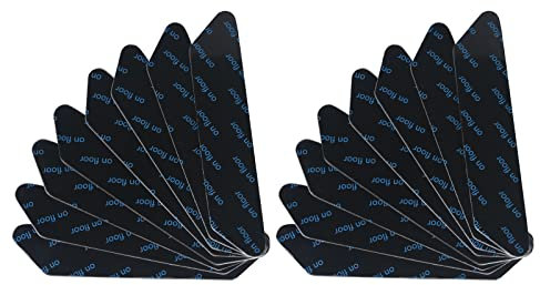 Vicloon 16 Pcs Anti-Slip and Reusable Rug Grippers, Rug Floor Grips, Washable Rug Pads, Carpet Grippers Strips With Strong Sticky for Office Kitchen Bathroom (Black)