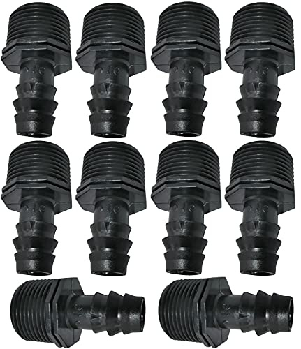AERZETIX - C48706 - Satz mit 10 adapter/armaturen mit widerhaken Ø16mmx3/4'' für tropfschlauch außengewinde (für Ø16mm schlauch) - anschluss für bewässerungs/sprinkleranlage