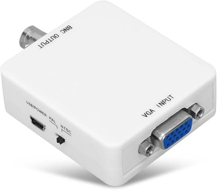 Convertidor de VGA a BNC, Adaptador de Vídeo para Cámara PC TV Monitor de Computadora para Reproductor de DVD DVR