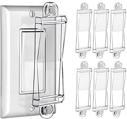 Magnetic Light Switch Guard Cover- PSZEZNZ Light Switch Outlet Covers for Flat Modern Wall Switches-Child Safety Protection(Clear,6 Piece)