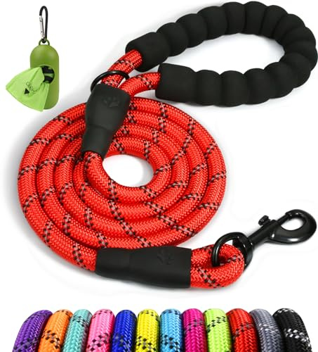 Taglory Laisse Chien Corde réfléchissants pour Chiens de Moyenne Grande | Ultra-Résistante Grade Escalade Ø 1,2 cm, Pour Grand Chien qui Tire, Prise en Main Douce Sans Brûlure, Balade Quotidienne