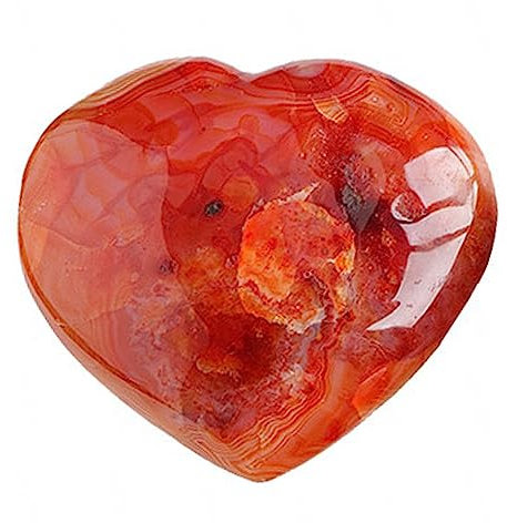 DECORN Natürlicher Roter Achat-Kristall-Herz-Palmenstein – Puff Hearts Taschen-Massage-Handschmeichler für Natürlichen Körper-Chakra-Ausgleich, Reiki-Heilung und Kristallgitter,200-300g