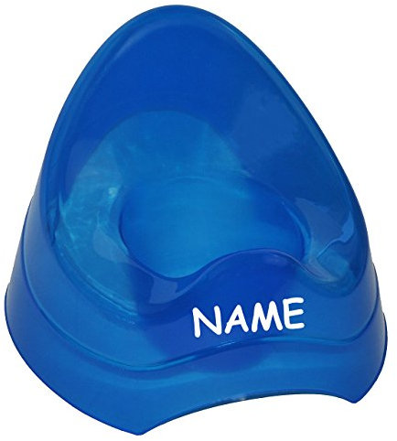 alles-meine.de GmbH Töpfchen/Nachttopf - groß - mit großer Lehne + Spritzschutz incl. Name - Uni blau - Toilettentrainer Klositz Babytöpfchen/Kindertopf/Lerntöpfchen - WC S..