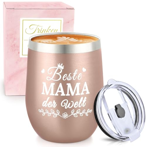 Muttertagsgeschenk,12oz Travel Mug Muttertagsgeschenke für Mama Geburtstagsgeschenk Edelstahl Kaffeebecher Geschenke für Mama,Tasse Personalisiert Geschenk für Mutter zum Weihnachten Muttertag
