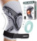 AREST Tutore Ginocchio con Stabilizzatori Laterali - Fascia Ginocchio con Fascia di Compressione - Ginocchiera Sportiva per Uomo e Donna - Ginocchiera Elastica (L)
