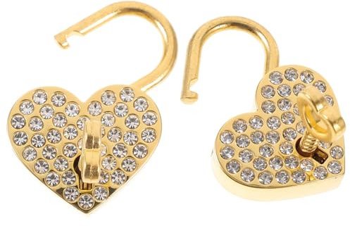 OSALADI 5 Sets Herzförmige Schlösser Mit Schlüsseln Vorhängeschlösser Für Schmuck Gepäck Bücher Einzigartiger Charme Robuste Vorhängeschlösser Aus Metall 2 Stück X 5