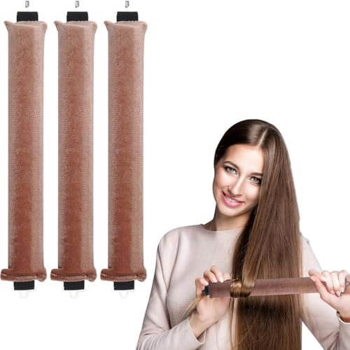 3 Pezzi Bigodino Lungo per Boccoli,Bigodini Morbidi per Dormire, Bigodini Flessibili Bigodini Grandi,Heatless hair Curler,con Gancio,per Tutti i Tipi di Capelli,per Lo Styling Dei Fai-Da-Te