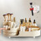 BEMANZ Organizador de Maquillaje Módulo Giratorio 360° + Brocha para Maquillaje INCLUIDA Makeup Organizer Elegante para Tocador, Baño, Organizador Maquillaje, Perfumes y Cosméticos Regalo Ideal