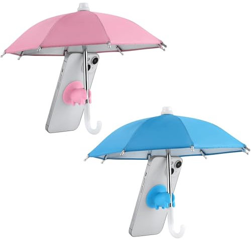 Phone Umbrella for Sun, 2PCS Cell Phone Umbrella Sun Shade with Piggy Suction Cup, Mobile Sun Shade Cover Sun Shade for Outdoor Photography, Cycling, Motorcyclin