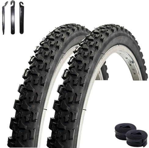 2 x VEE Rubber V114 24 Fahrradreifen Schwarz 47-507 (24 x 1.75) + 2 x passende Schläuche AV inkl. Reifenheber