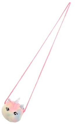TINEASUR Einhorn Plüsch Umhängetasche Für Mädchen Einhorn Handtasche Mit Verstellbarem Schultergurt Praktische Tasche Für Verschiedene Anlässe