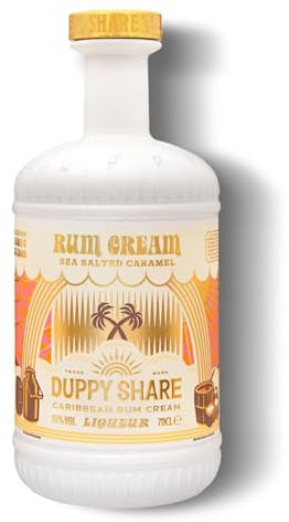 Duppy Share Sea Salted Caramel Caribbean Rum Cream Liqueur, 70cl, 15% ABV | Sweet, naughty and deliciously satisfying. Perfect neat, on ice, or in a decadent Espresso Martini.