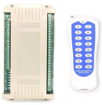 AC 220V 16 canales 16 interruptores remotos inalámbricos, control inteligente multicanal 16 teclas módulo de relé NO COM NC sistema antiinterferencia para control remoto industrial