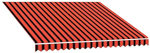 Annlera Telo di ricambio per tende da sole, per finestre, balcone o giardino, resistente ai raggi UV, colore arancione e marrone, 280 x 245 cm