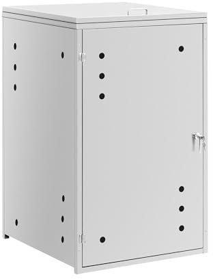 Uniprodo Mueble para Cubos de Basura 240 L con Orificios de Ventilación Cajón para cubos de basura Contenedor para desperdicios Mueble de metal para cubos de basura
