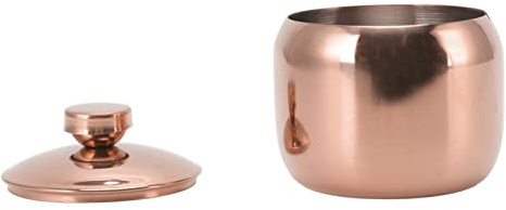KIMISS Azucarero con Tapa y Cuchara, Recipiente de Condimento Dorado de Acero Inoxidable, Azucarero de Acero Inoxidable para Especias, Recipiente de Cocina de Oro Rosa, Recipiente para