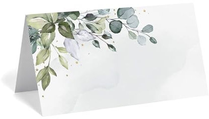 BOBOZHONG Tarjetas de Lugar,50 Pcs Tarjetas Marcasitios Boda,Diseño Hoja Verde para Fiesta de Boda Comunión BautizoCumpleaños Confirmación Baby Shower Navidad，Tarjetas.