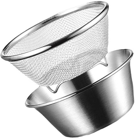 DINHEAROM Colino a Rete in Acciaio Inox 304 14 Cm, Scolapasta Per Riso e Verdure, Cestello Filtro Compatto e Resistente Per Cucina Domestica, Set Multifunzione Per Lavaggio Frutta e Alimenti