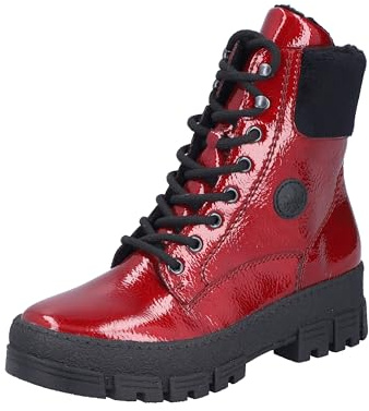 Rieker Y0220 - Botas de motorista para mujer, color rojo, talla 42 EU, rojo, 42 EU