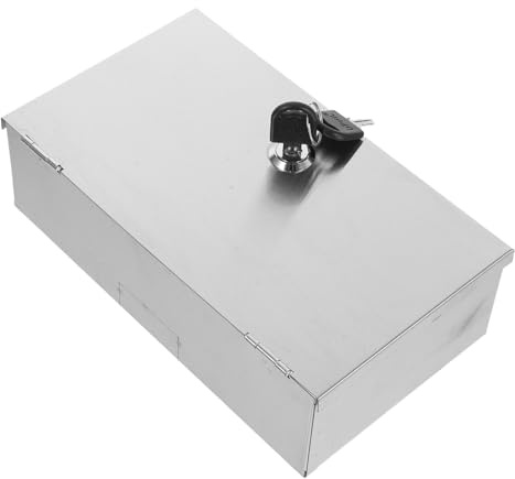 STOBOK Lockable Stainless Steel Socket Cover for Outdoor and Indoor Use Anti-Theft Electrical Outlet Protection Box Weatherproof Electrical Outlet Case for Home and Office