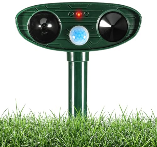 Solar Ultraschal Tiervertreiber Ultraschall Solar Katzenabwehr Katzenschreck Ultraschall Testsieger Katzenschreck für Garten Testsieger Marderschreck Garten Wasserdicht mit Bewegungsmelder für Katzen