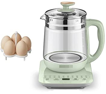 Bouilloire électrique Intelligente à ébullition Rapide, théière en Verre avec infuseur Amovible, 1,8 L, Multifonction, cuiseur à œufs, arrêt avec Menu Tactile