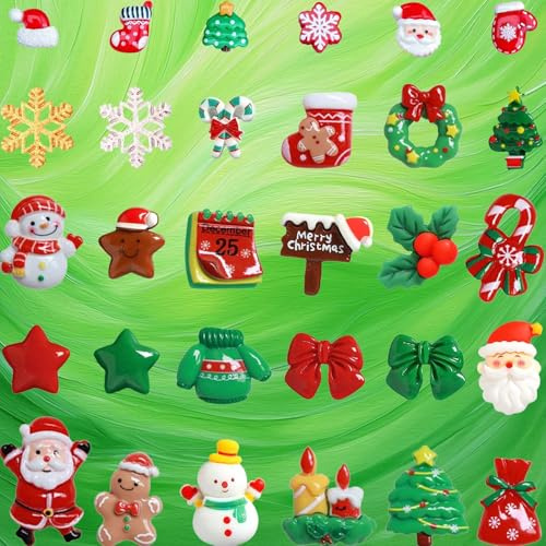 RYIRXI 30 Stück 2 Größen Weihnachtsfiguren Klein Deko Set, Kleine Weihnachtsfiguren Basteln Weihnachtsdeko, Harz Mini Figuren Weihnachten Miniatur Ornamente Weihnachtsschmuck Weihnachtsbaum