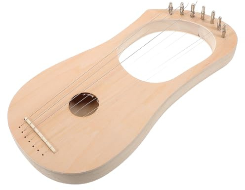 ORFOFE Leierharfen Bausatz aus Lindenholz mit 7 Saiten Selbstgemacht Harfe mit Saitenhalter und Stimmwerkzeug für Anfänger Kreatives Holz Musikinstrument zum Basteln und Musizieren