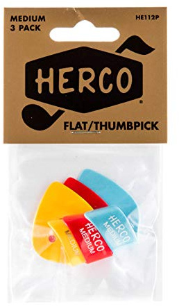 JIM DUNLOP HE112P Flat Thumbpicks, Medium, 3/Player's Pack