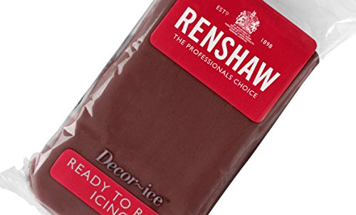 Renshaw Fondant Chocolate Flavour 2,5kg - Fertig zum Ausrollen, Perfekt zum Überziehen und Dekorieren von Torten, Cupcakes und Keksen - Schokoladengeschmack - 2,5 kg