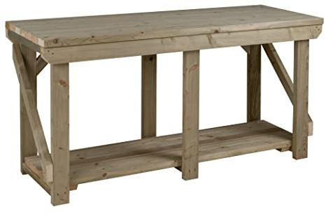 Arbor Garden Solutions Heavy Duty Workbench 8ft (240cm), Wooden Garage Work Table, Pressure Treated Timber Outdoor Potting Bench