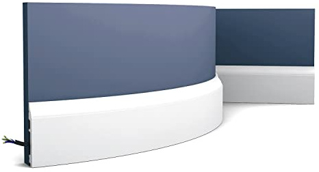 Orac Cornice flessibile SX172F 200 cm x 8,5 cm x 1,4 cm Poliuretano classica liscia con canali passacavi primerizzato