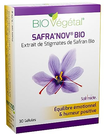 Phyto Sud Safra'Nov® BIO - Extrait de Safran Bio pour l'Équilibre Émotionnel, une Humeur Positive et pour la Relaxation - Procédé d'Extraction Breveté - 1 Mois de Cure de Safran - Fabriqué en France
