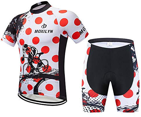 Moxilyn cykeltrikå kort ärm set för män cykeltrikot T Shirt cykelsport cykeltrikot set cykel trikot kort ärm + cykelbyxor med 9D gel, original gas cykeljacka och cykelbyxor, cykling Jersey cykeltrikot