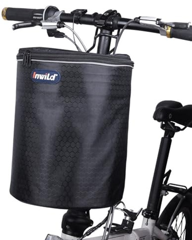 MiOYOOW Panier Vélo Pliant Étanche, Sacoche de Guidon Vélo Panier Avant Vélo Amovible avec Fermeture Éclair Scellée