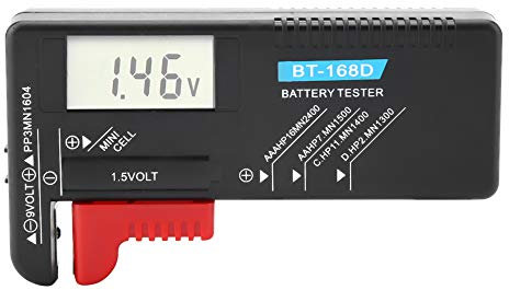 Battery Tester, Universal Battery Checker Small Battery Volt Tester with Digital LCD Display for AA AAA 9V 1.5V Button Cell Household Batteries BT-168D