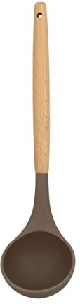 MENASTYL - Louche en silicone avec manche en bois ELIOTT - 5040184 - Idéale pour servir soupes, plats en sauce, pâte à crêpes