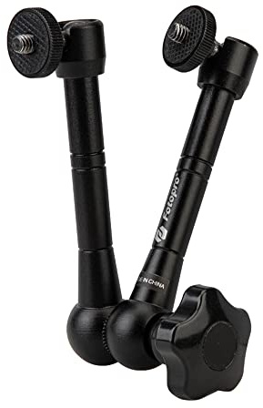 Fotopro Bras Magique de 11 Pouces Les Deux Vis à Filetage 1/4 Pouce Magic Arm Articulé Réglable pour Trépied Lumière LED Moniteur Microphone Super Pince