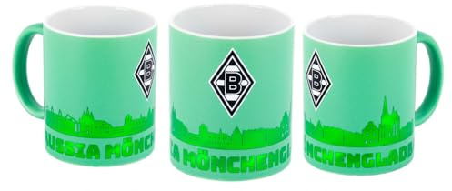 Borussia Mönchengladbach Tasse „Grün Metallic“ | Offizieller Fanartikel Fohlenshop | Gladbach Kaffeetasse | Skyline-Design