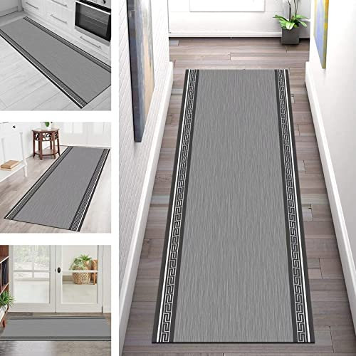 Tappeto Passatoia per Corridoio Antiscivolo Lavabile Tappeti Runner 80X200CM Tappeti Bagno Grigio Bianco 3D tappeto cucina moderno Tappeto Runner ingresso interno Soggiorno Antimacchia Tappetino