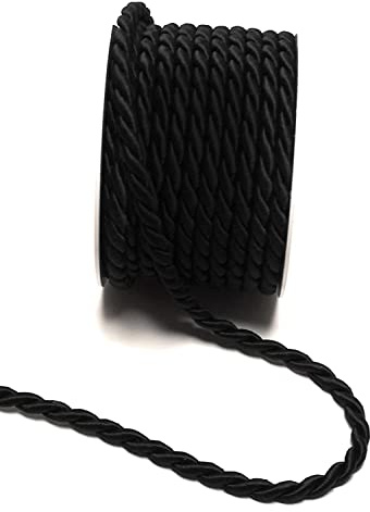 s.dekoda Kordel 10m x 6mm Schwarz Drehkordel Dekoband Kordelband Kordelschnur