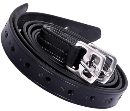Horse Riding Stirrup Leathers Adults Or Childs Strong Leather With Soft Finish (Black Colour) (60-Inch)