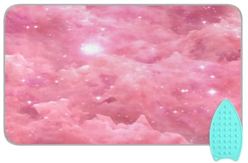 GOODOLD Galaxy Pink Ironing Mat Portable Travel Ironing Pad for Washer,Dryer,Table Top, Iron Board Alternative Cover, Large Heat Resistant Ironing Blanket