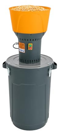 Broyeur à Grains, broyeur à maïs à Colonne 1300 W 60 L, Entonnoir Orange avec 5 Tamis, Moulin à Grains électrique pour Maison/Ferme, broyeur d'orge sur Pied, broyeur de Malt, broyeur de Riz avec tré