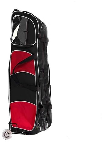 TBQATNTS Fencing Sword Bag,Fencing Equipment Roller Storage Bag,Waterproof Oxford Fabric and Oversize Wheels,for Epee Saber and Foil - Sword Bag Trolley Case for Fencing Suit and Mask,Black and red